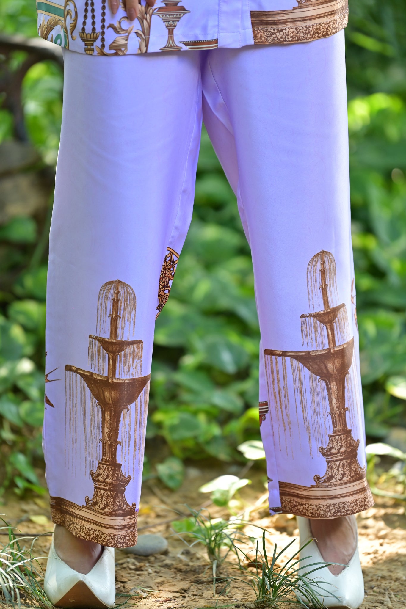 Lilac Printed Shirt Set