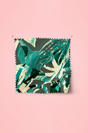 Green Tropical Flora Print Cord Set