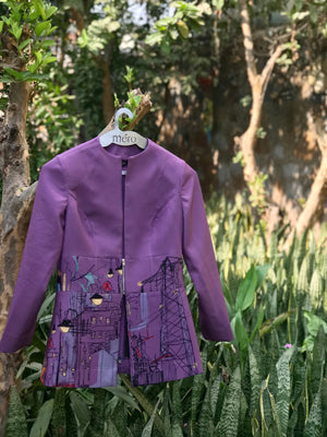 Purple City Print - Corset Coat Set