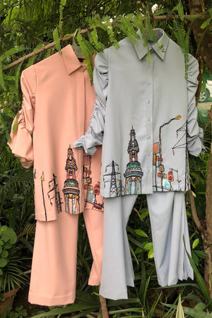 City Embroidered & Embellished Shirt Set