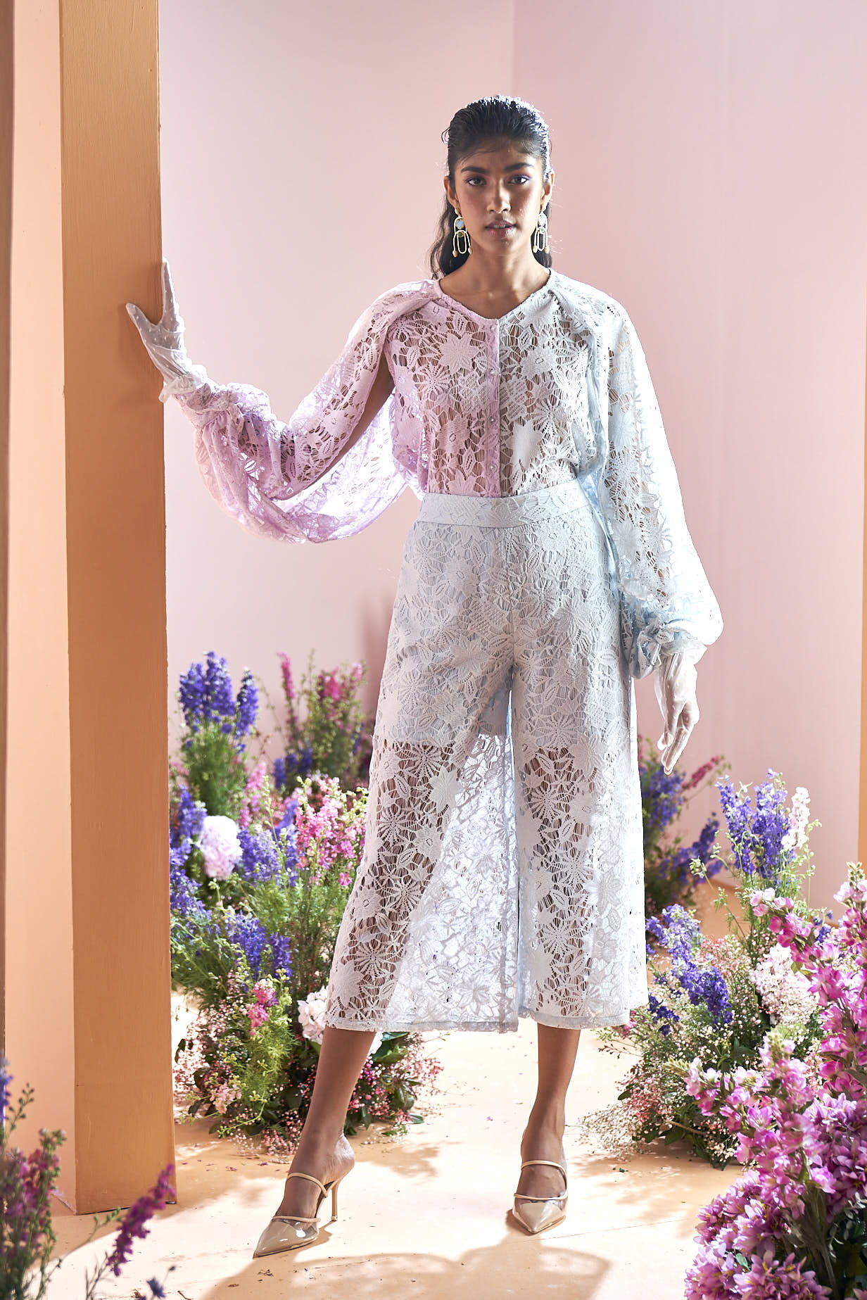 Lilac and Blush Blue Lace Co-ord