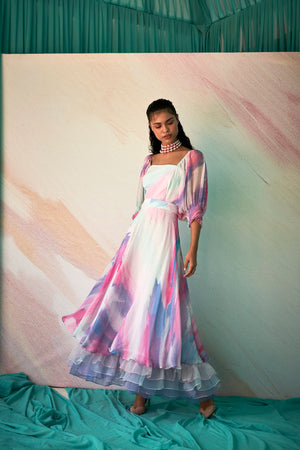 Sunset Texture Print Dress